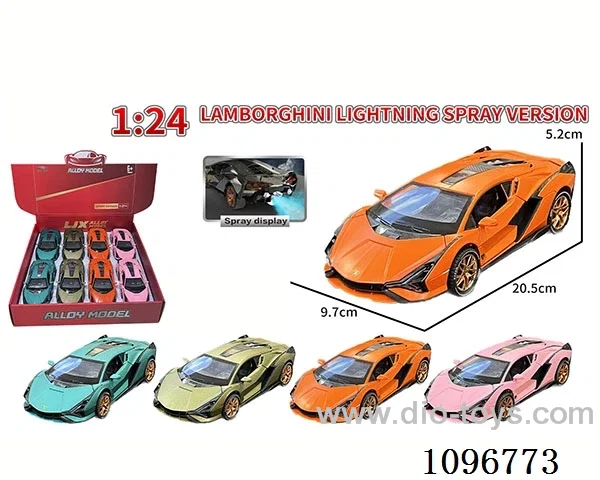 1:24 sliding alloy car with light/music/spray