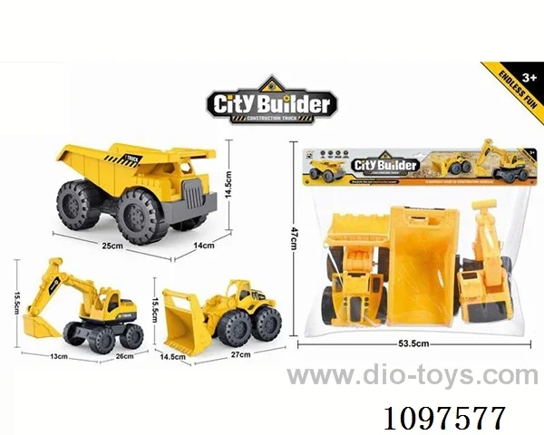 Extra-large excavator + extra-large bulldozer + extra-large truck