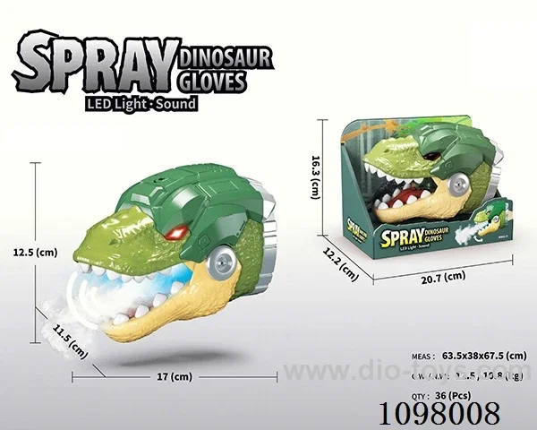 Spray dinosaur gloves Electric dinosaur headband light sound