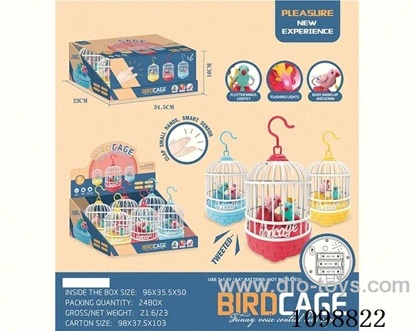 Voice-activated bird cage