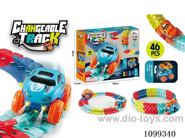 46pcs electric track with light in color box