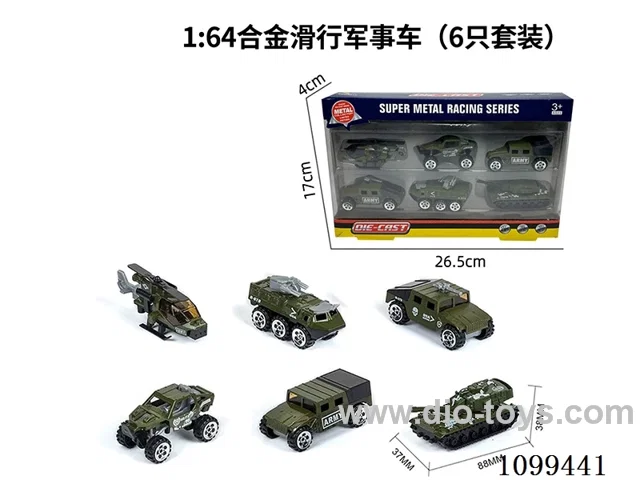 1:64 sliding alloy car 6PCS