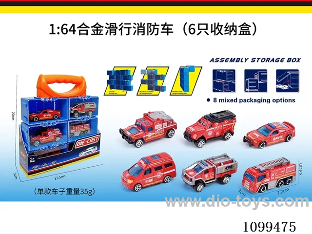 1:64 sliding alloy car 6PCS