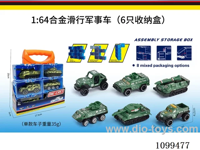 1:64 sliding alloy car 6PCS