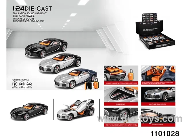1:24 pull back car in display box