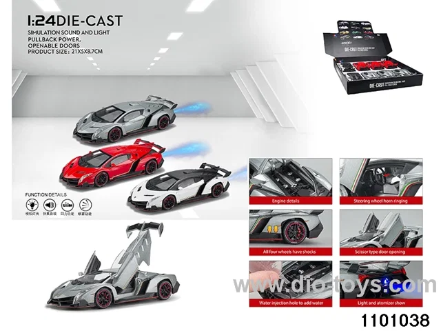 1:24 pull back car in display box
