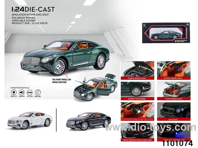 1:24 pull back Bentley Continental (with water spray bottle + 3*AAA battery)