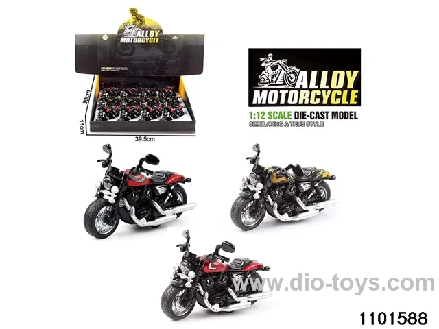 1:12 Alloy Musical pull back Motorbike in display box