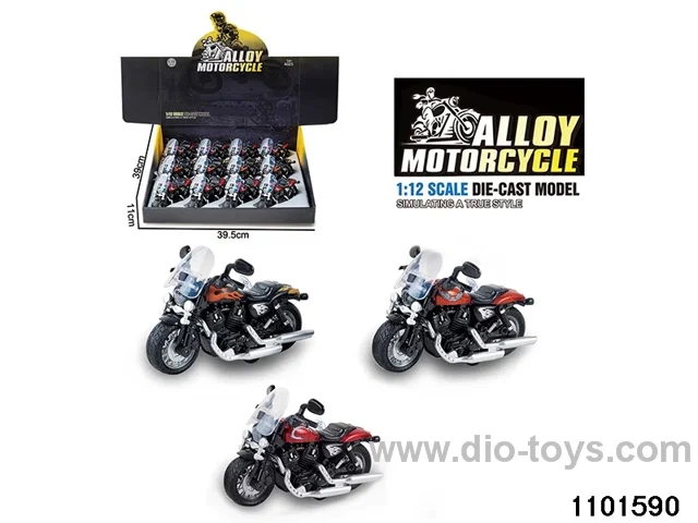 1:12 Alloy Musical pull back Motorbike in display box