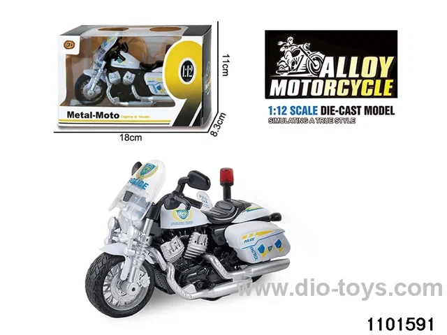 1:12 Alloy Musical pull back Motorbike in window box
