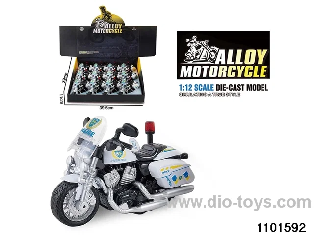 1:12 Alloy Musical pull back Motorbike in display box