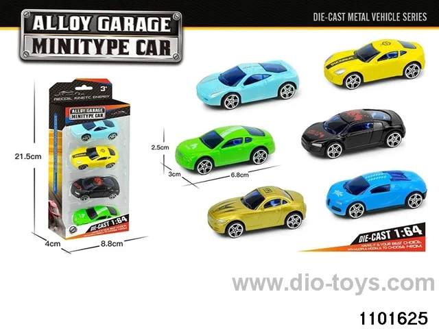 Alloy Slide Racing Car (4pcs) in window box