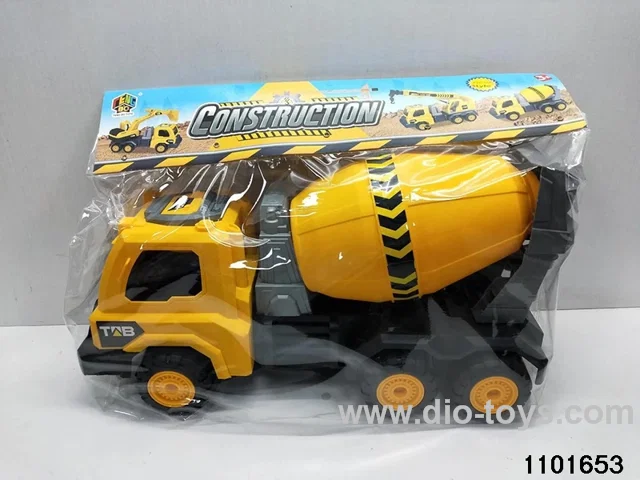 Skidding construction vehicle in poly bag header