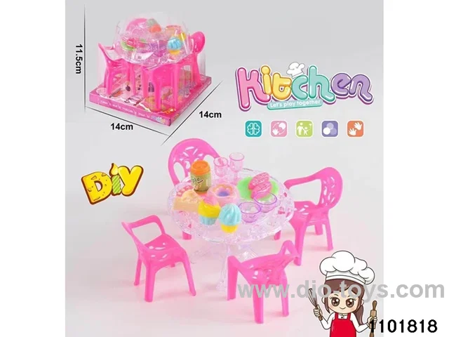 Round Dining Table and Chair Set in PVC cover