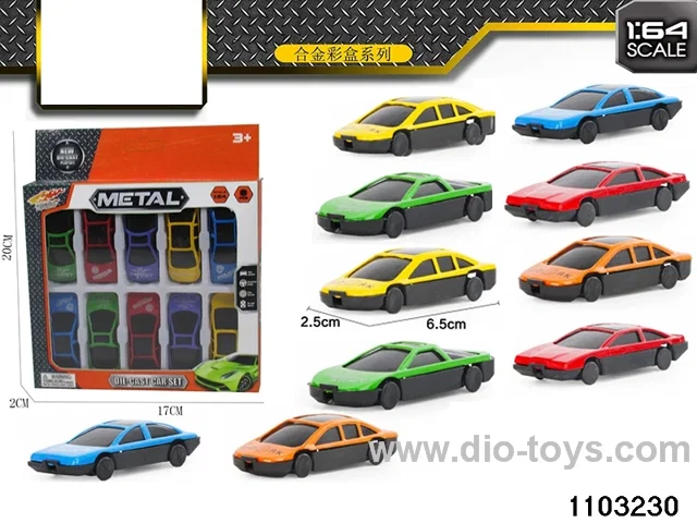 10pcs Alloy cars in window box