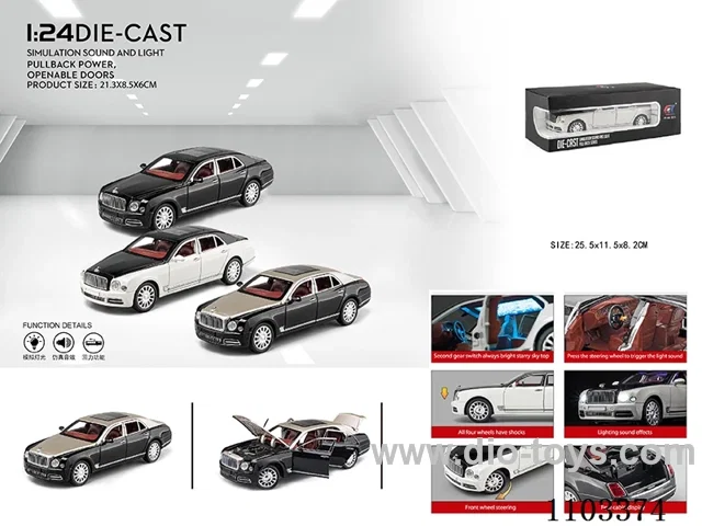1:24 pull back alloy car W L/M