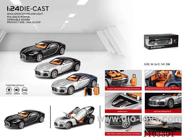 1:24 pull back alloy car W L/M