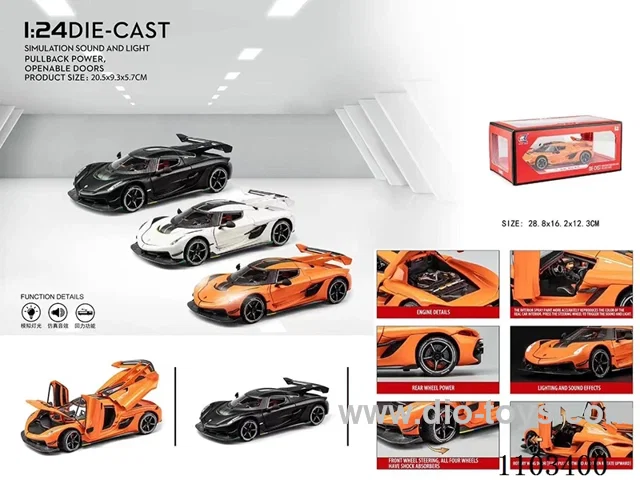 1:24 pull back alloy car W L/M