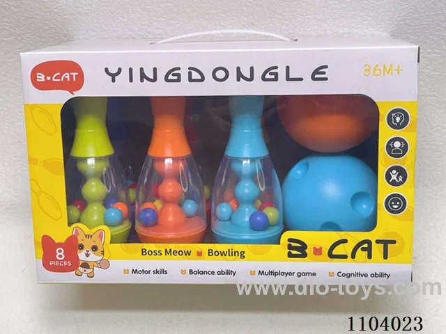 Rainbow Ball Bowling (6 bowling balls +2 round balls)