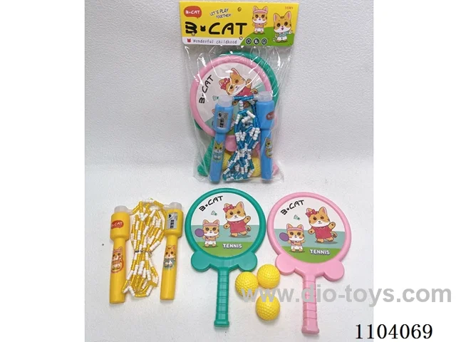 Jump rope + racket +3 round balls