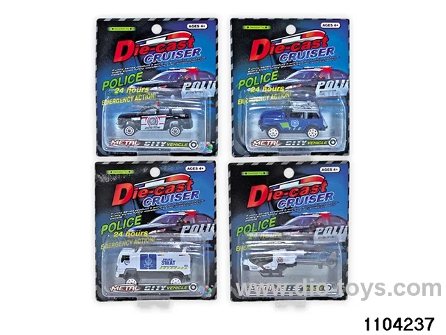 Alloy Scooter Police Car in Blister card