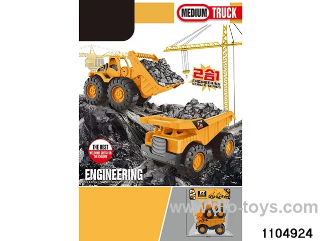 sliding engineering vehicles in PP bag with header