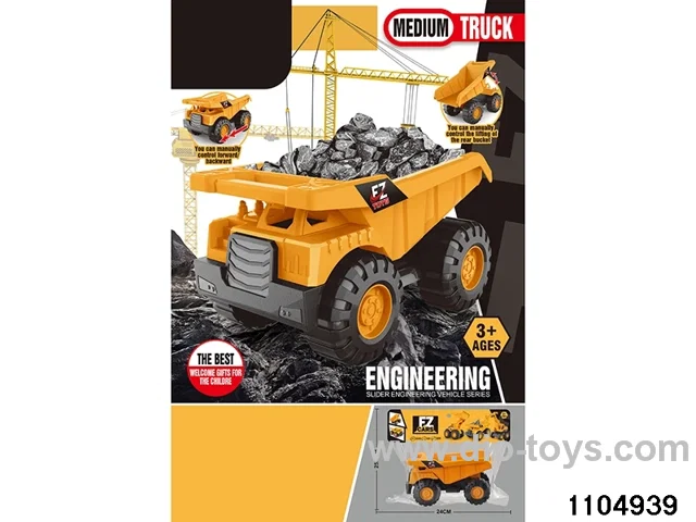 sliding engineering vehicles in PP bag with header