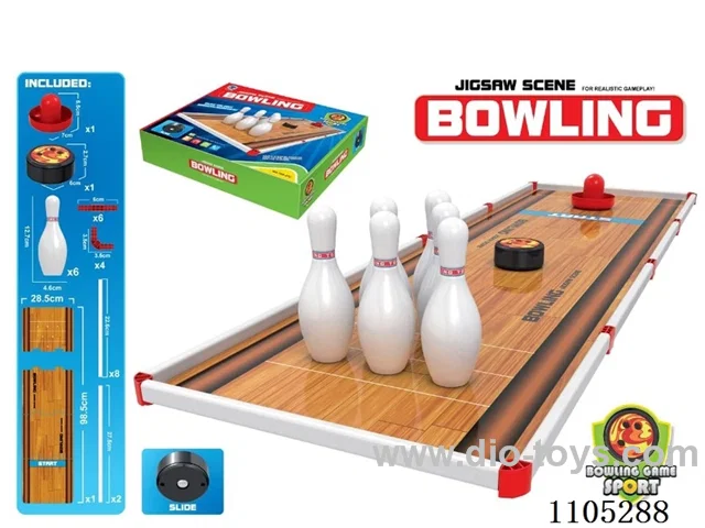 Jigsaw scene ball bowling combination