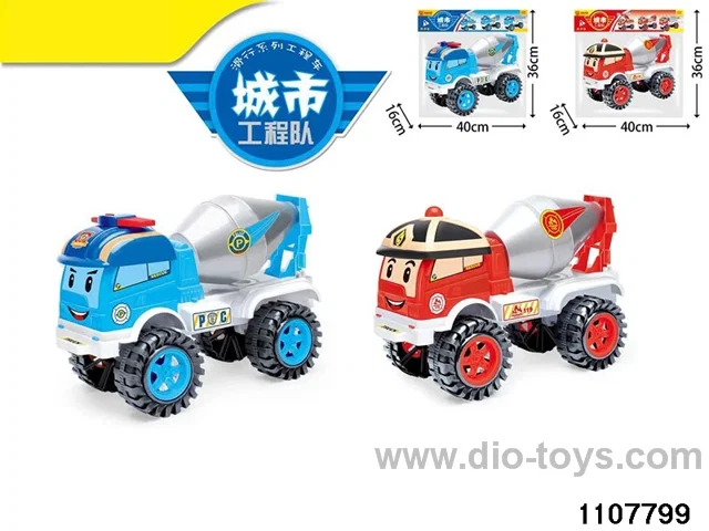 Skidding construction vehicle in poly bag header