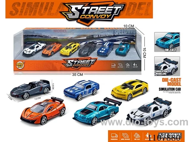1:64 sliding alloy car 6PCS