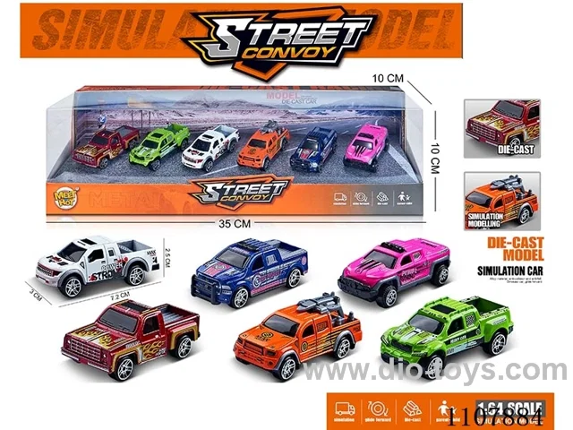 1:64 sliding alloy car 6PCS