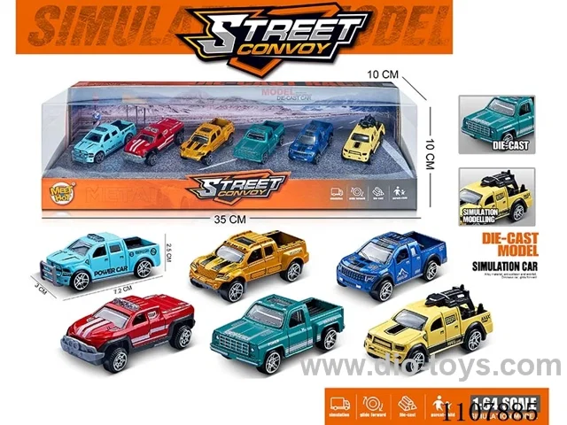 1:64 sliding alloy car 6PCS