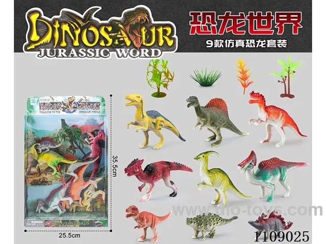 10 simulated dinosaurs