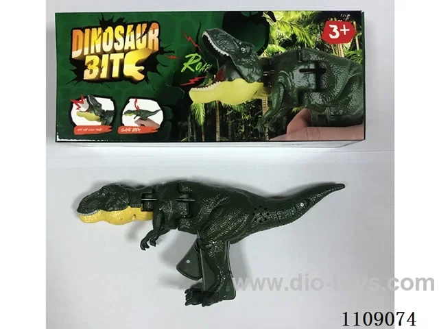 Press the little dinosaur with the sound
