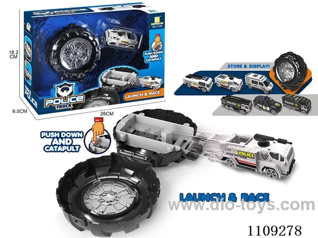 Police tire storage ejector car