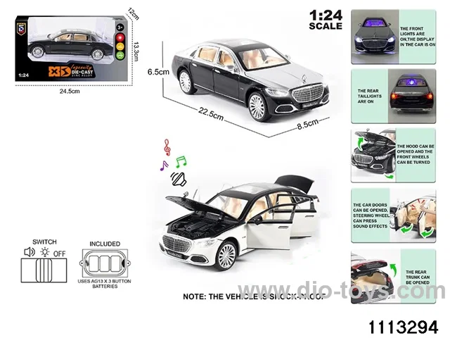1:24 Alloy car with light and sound