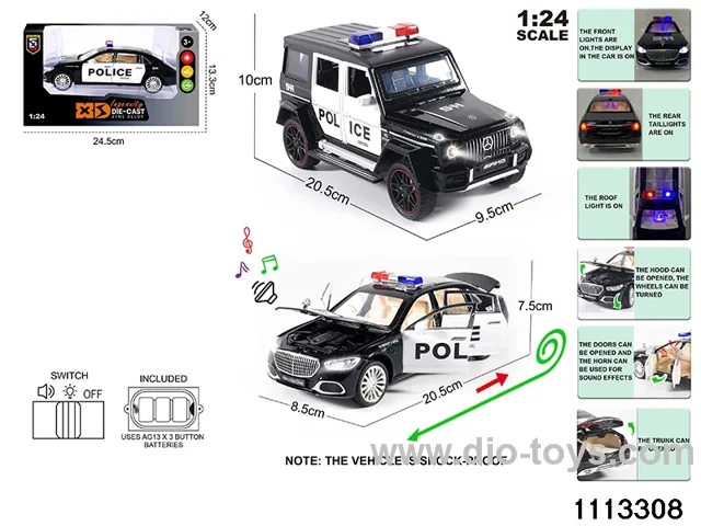 1:24 Alloy car with light and sound