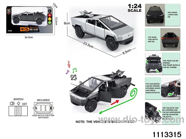 1:24 Alloy car with light and sound