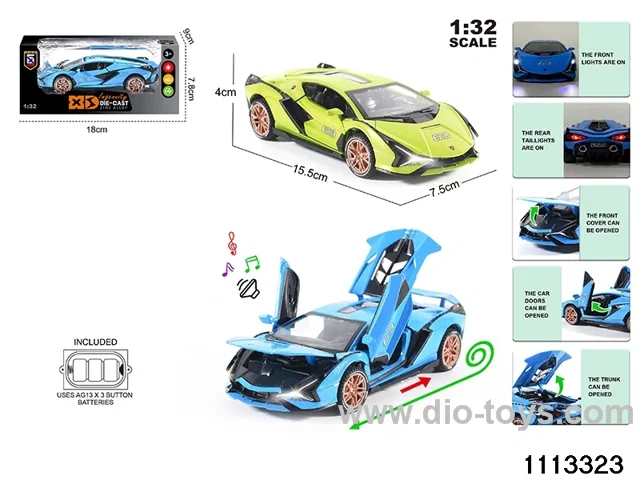 1:32 Alloy car with light and sound
