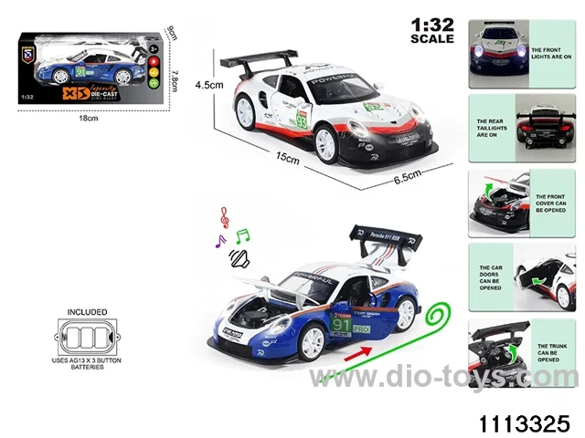 1:32 Alloy car with light and sound