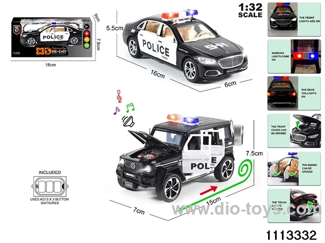 1:32 Alloy car with light and sound
