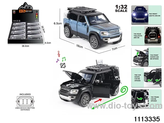 1:32 Alloy car with light and sound