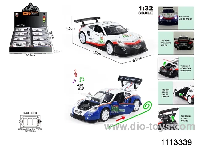 1:32 Alloy car with light and sound