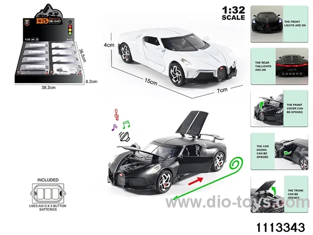 1:32 Alloy car with light and sound