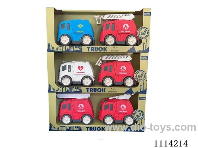 Straw sliding fire truck 2 packs (3 mixed packs)
