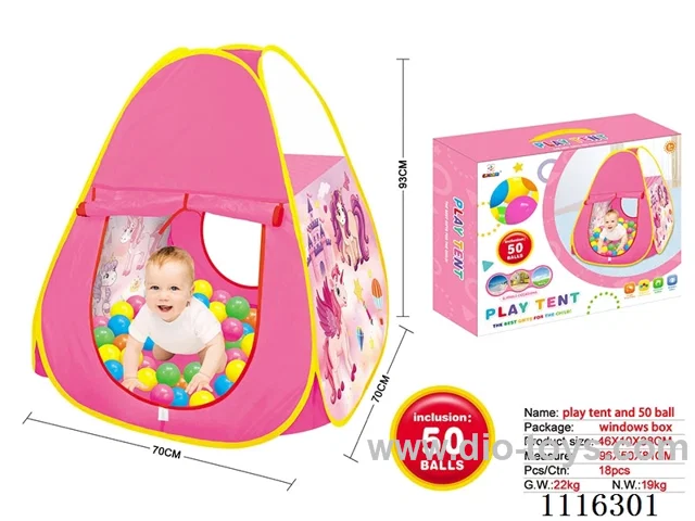 Cartoon Unicorn tent with 50 5.5CM ocean balls