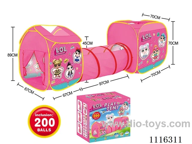 3 in 1 Surprise Doll Kids tent with 200 6CM ocean balls