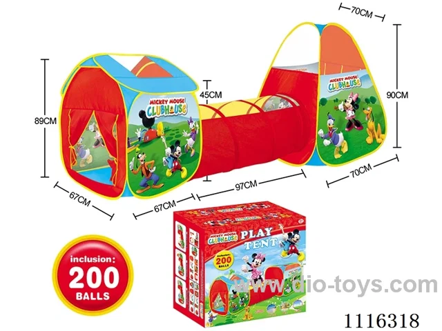 3 in 1 Disney Kids Tent with 200 6CM ocean balls