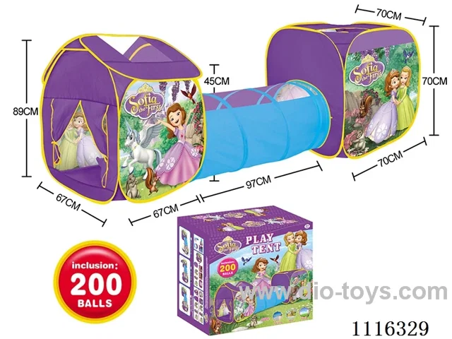 3 in 1 Sophia Children's tent with 200 6CM ocean balls