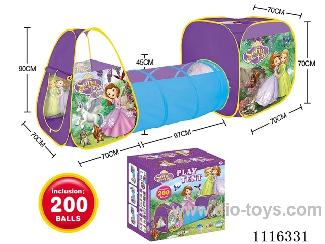 3 in 1 Sophia Children's tent with 200 6CM ocean balls